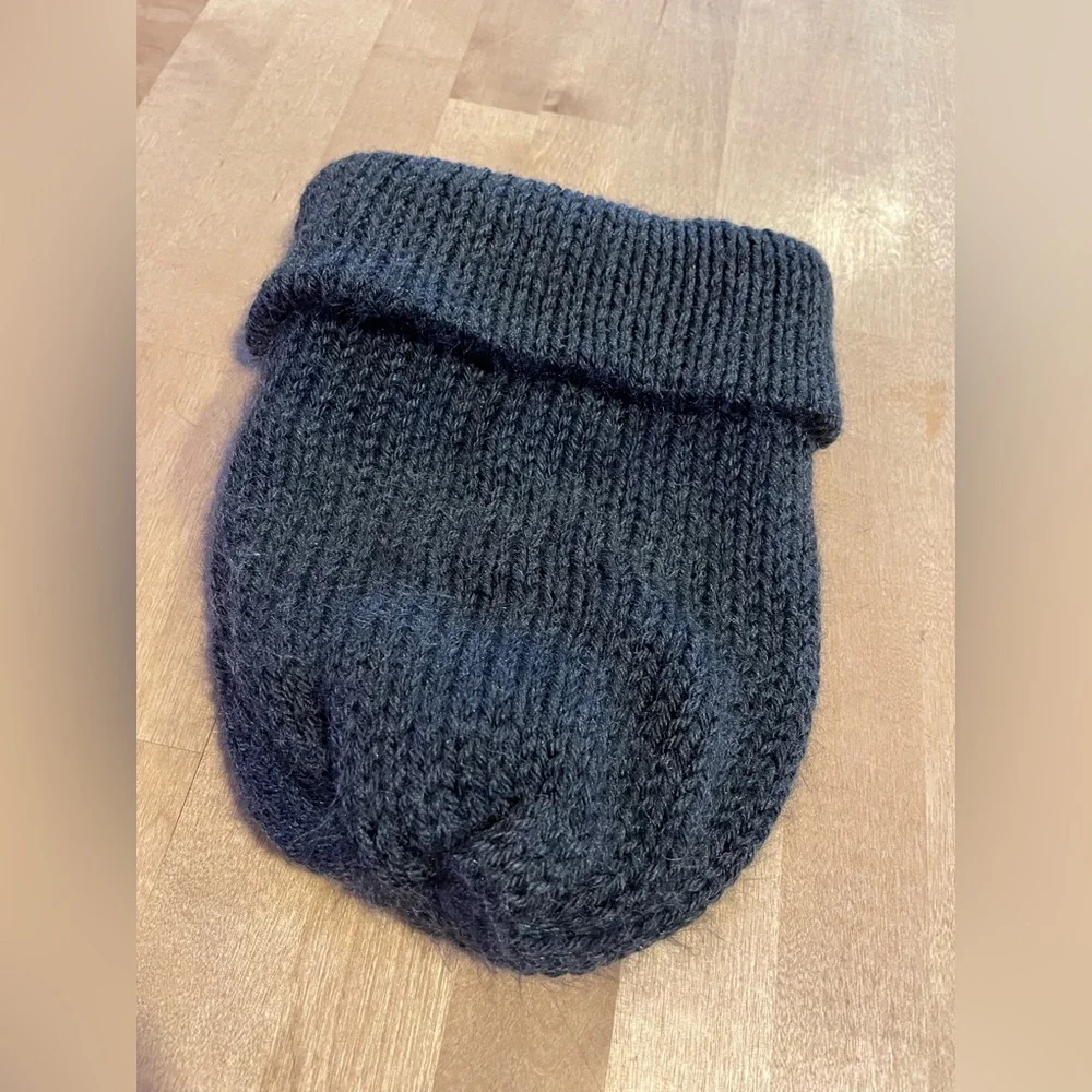 Beanie Crocheted Handmade Dark Grey Gray Woven Knit Toboggan Crochet Soft Unisex